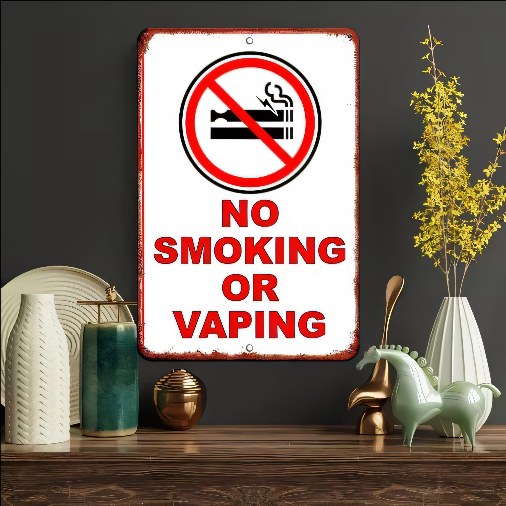 Tin Sign No Smoking Or Vaping  - Vape Decoration 评论和价格